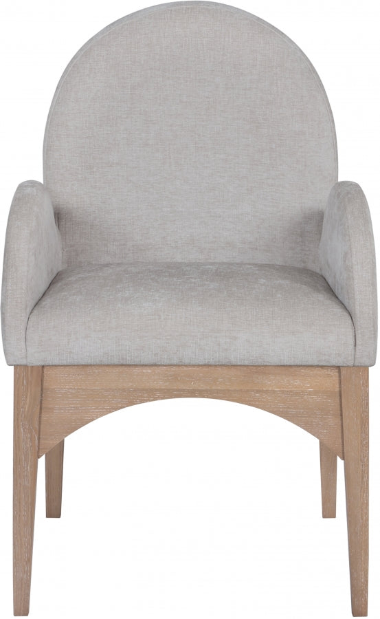 Waldorf Chenille Fabric Dining Arm Chair Grey from Meridian - Luna Furniture