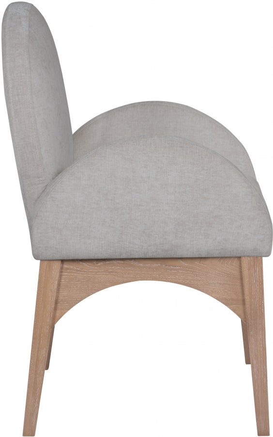 Waldorf Chenille Fabric Dining Arm Chair Grey from Meridian - Luna Furniture