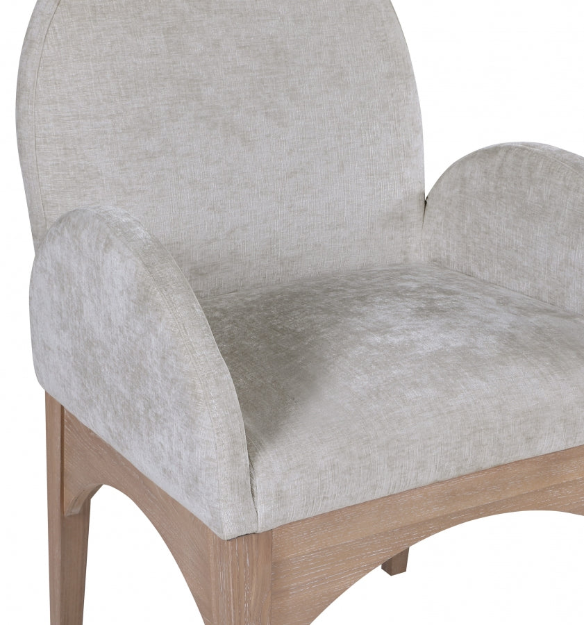 Waldorf Chenille Fabric Dining Arm Chair Grey from Meridian - Luna Furniture