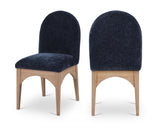 Waldorf Chenille Fabric Dining SIde Chair Blue from Meridian - Luna Furniture