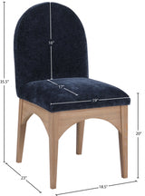 Waldorf Chenille Fabric Dining SIde Chair Blue from Meridian - Luna Furniture