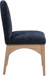 Waldorf Chenille Fabric Dining SIde Chair Blue from Meridian - Luna Furniture