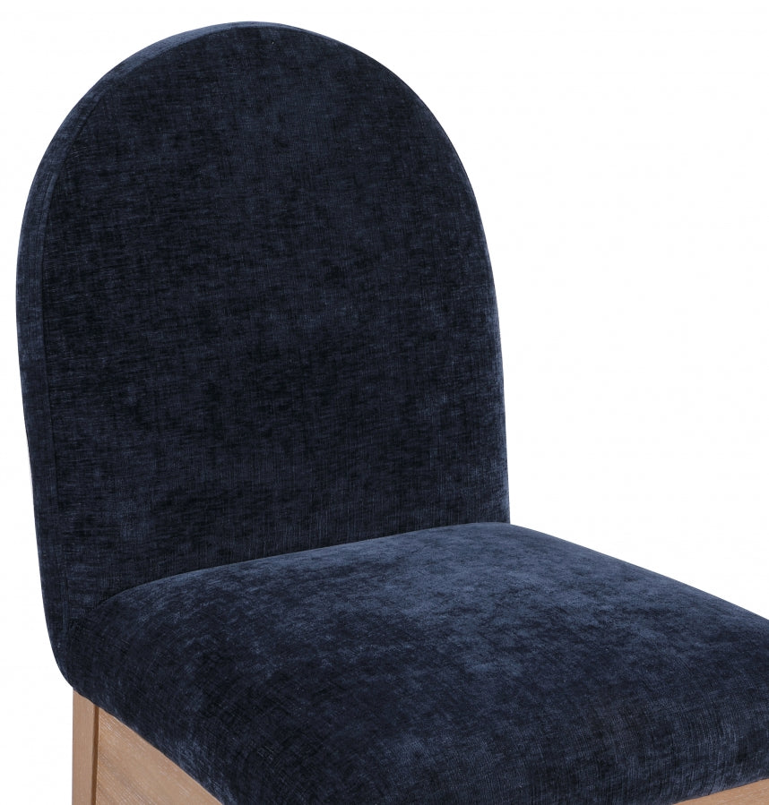 Waldorf Chenille Fabric Dining SIde Chair Blue from Meridian - Luna Furniture