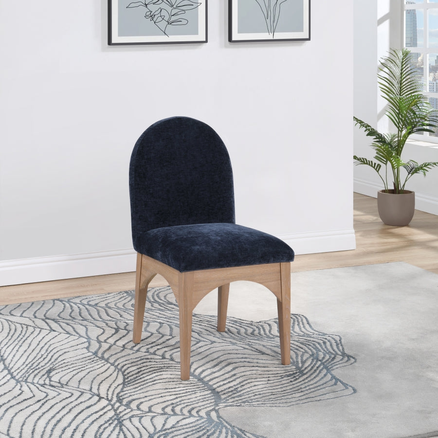 Waldorf Chenille Fabric Dining SIde Chair Blue from Meridian - Luna Furniture