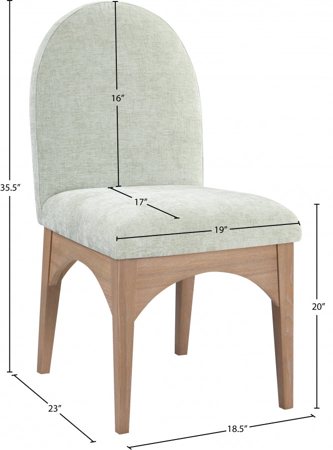 Waldorf Chenille Fabric Dining SIde Chair Mint from Meridian - Luna Furniture