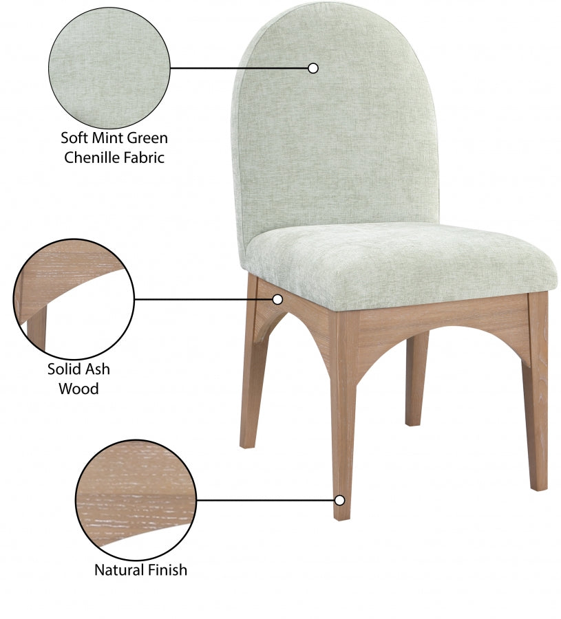 Waldorf Chenille Fabric Dining SIde Chair Mint from Meridian - Luna Furniture