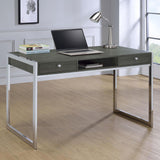 Wallice Weathered Gray/Chrome 2-Drawer Writing Desk from Coaster - Luna Furniture