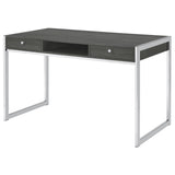 Wallice Weathered Gray/Chrome 2-Drawer Writing Desk from Coaster - Luna Furniture