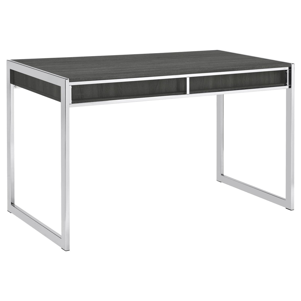 Wallice Weathered Gray/Chrome 2-Drawer Writing Desk from Coaster - Luna Furniture