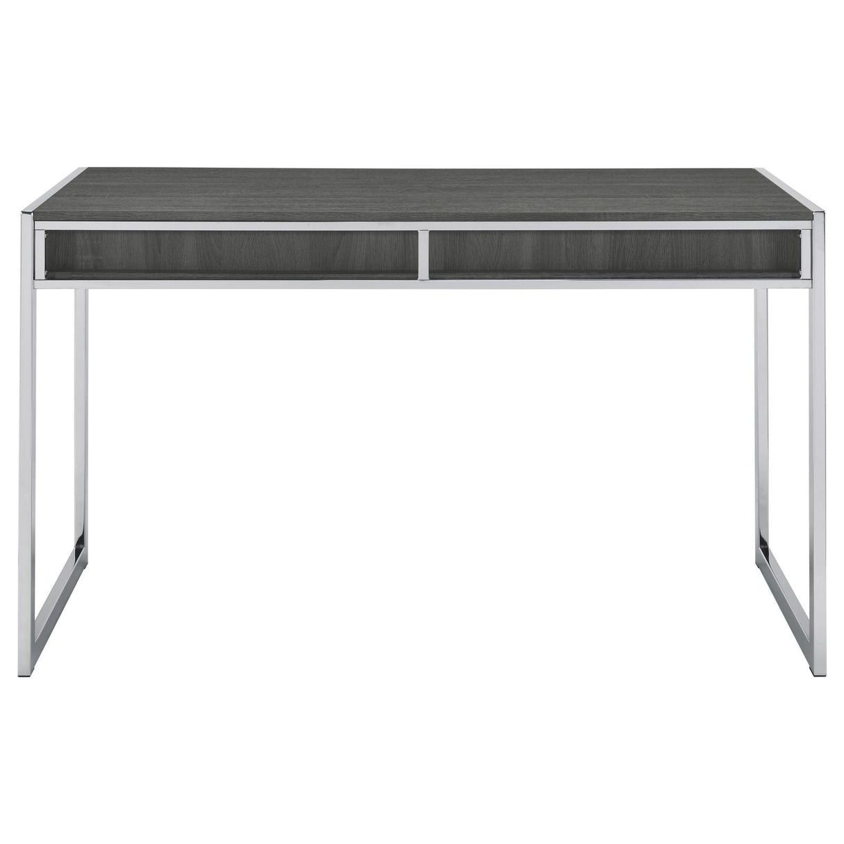 Wallice Weathered Gray/Chrome 2-Drawer Writing Desk from Coaster - Luna Furniture