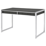 Wallice Weathered Gray/Chrome 2-Drawer Writing Desk from Coaster - Luna Furniture