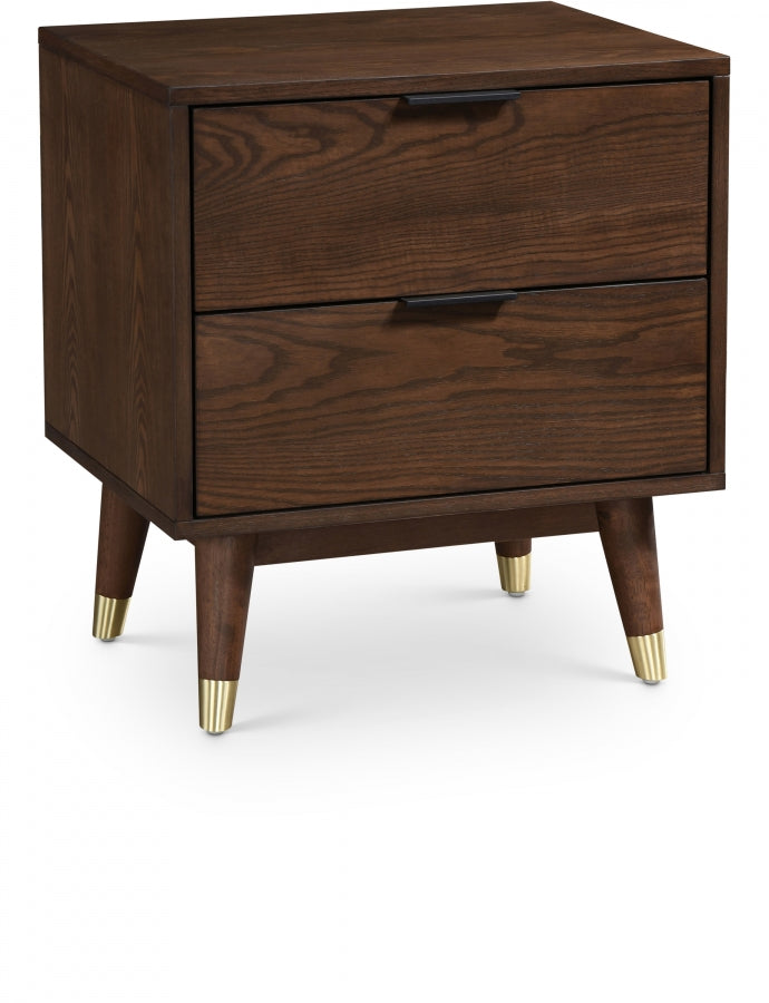 Vance Walnut Mid-Century Modern Night Stand from Meridian - Luna Furniture