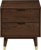 Vance Walnut Mid-Century Modern Night Stand from Meridian - Luna Furniture