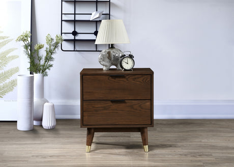 Vance Walnut Mid-Century Modern Night Stand from Meridian - Luna Furniture