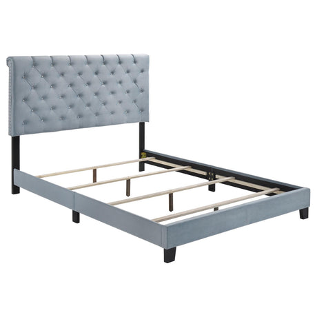 Warner Queen Upholstered Bed Slate Blue from Coaster - Luna Furniture