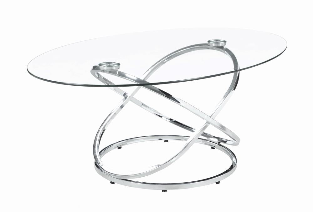 Warren 3-Piece Occasional Set Chrome/Clear from Coaster - Luna Furniture