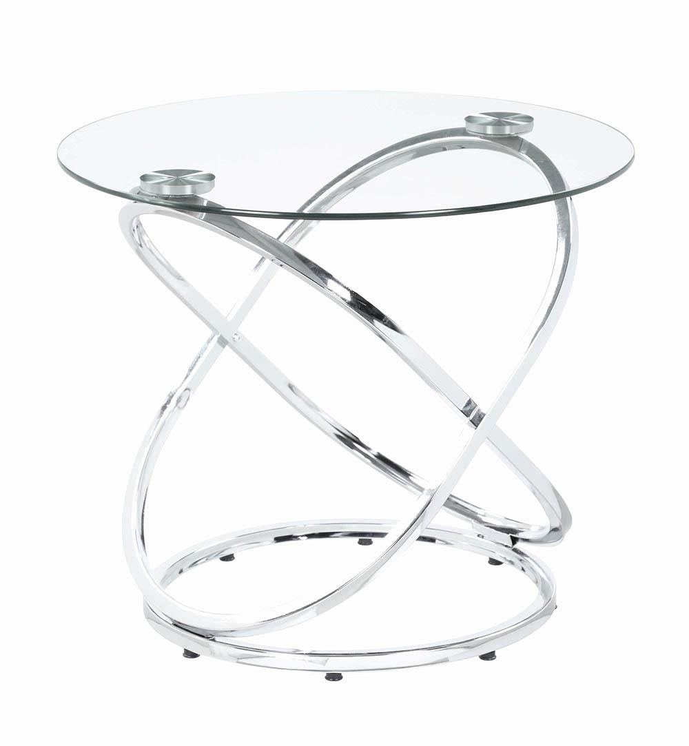 Warren 3-Piece Occasional Set Chrome/Clear from Coaster - Luna Furniture