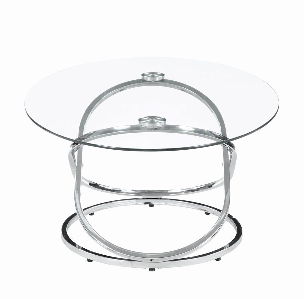 Warren 3-Piece Occasional Set Chrome/Clear from Coaster - Luna Furniture