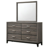 Watson 6-drawer Dresser with Mirror Grey Oak and Black from Coaster - Luna Furniture