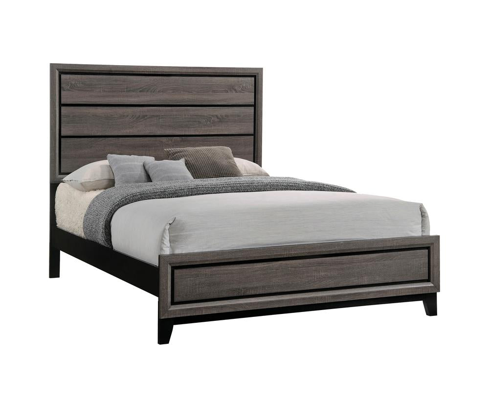 Watson California King Panel Bed Gray Oak/Black from Coaster - Luna Furniture