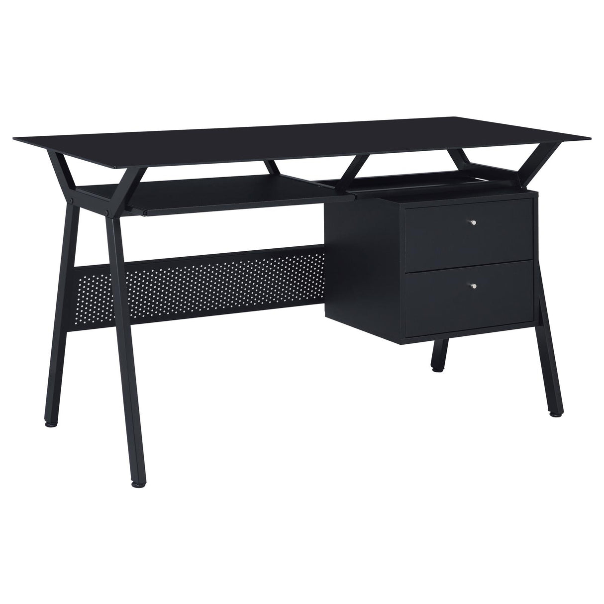 Weaving Black 2-Drawer Computer Desk from Coaster - Luna Furniture