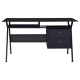 Weaving Black 2-Drawer Computer Desk from Coaster - Luna Furniture