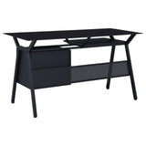 Weaving Black 2-Drawer Computer Desk from Coaster - Luna Furniture