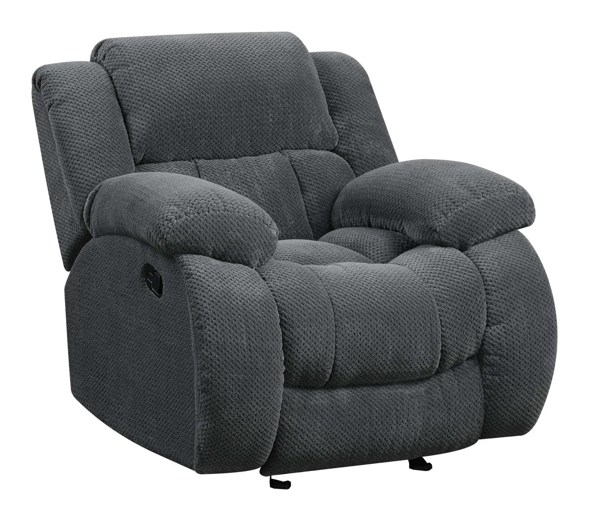 Weissman Upholstered Glider Recliner Charcoal - 601923 - Luna Furniture