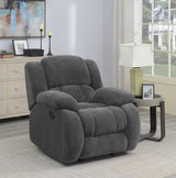 Weissman Upholstered Glider Recliner Charcoal - 601923 - Luna Furniture