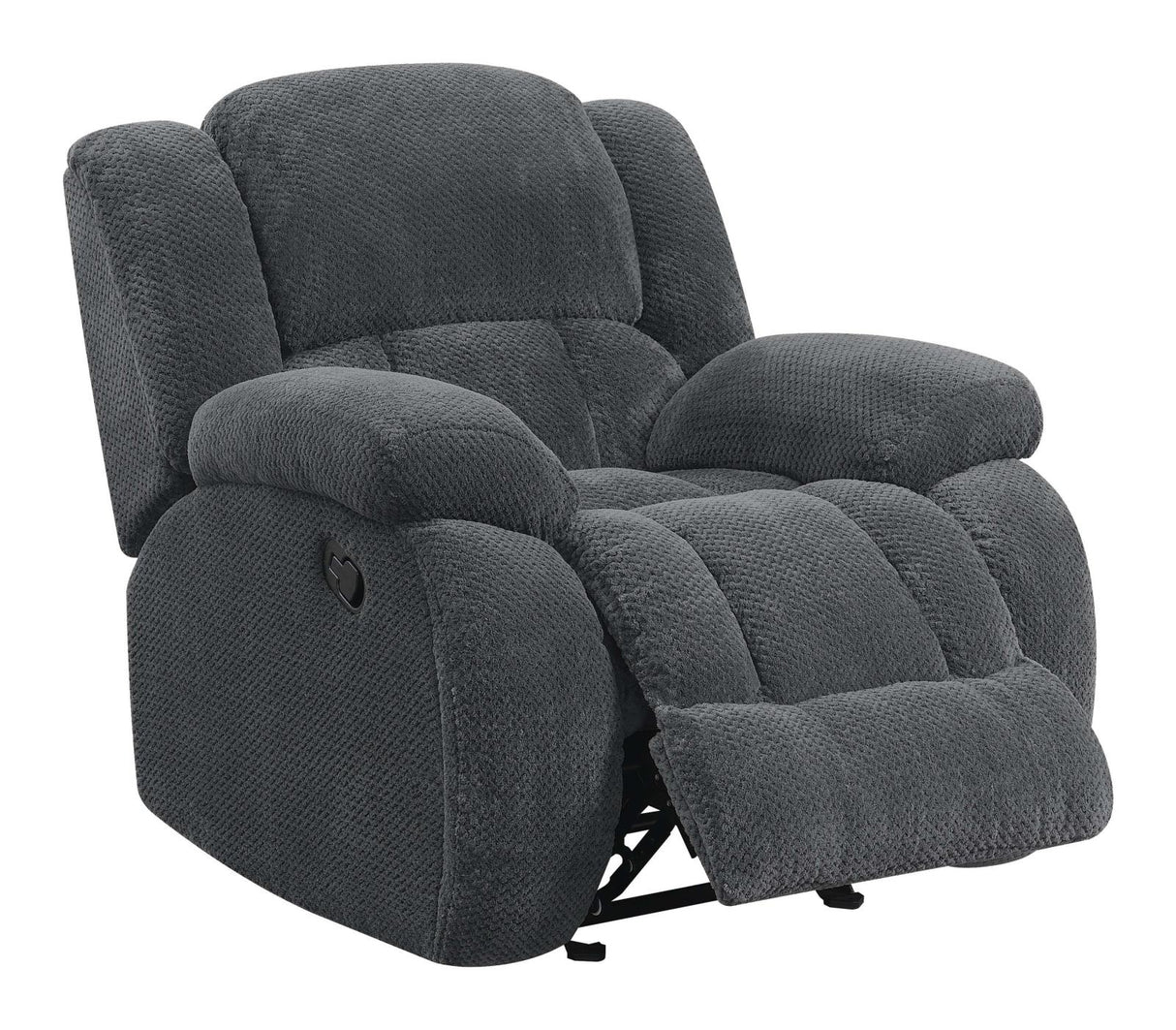 Weissman Upholstered Glider Recliner Charcoal - 601923 - Luna Furniture