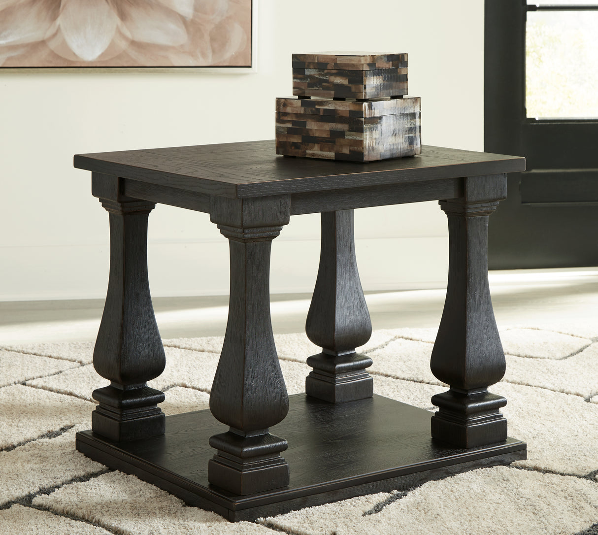 Wellturn Black End Table - T749-3 - Luna Furniture