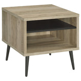 Welsh Square Engineered Wood End Table With Shelf Antique Pine and Grey from Coaster - Luna Furniture