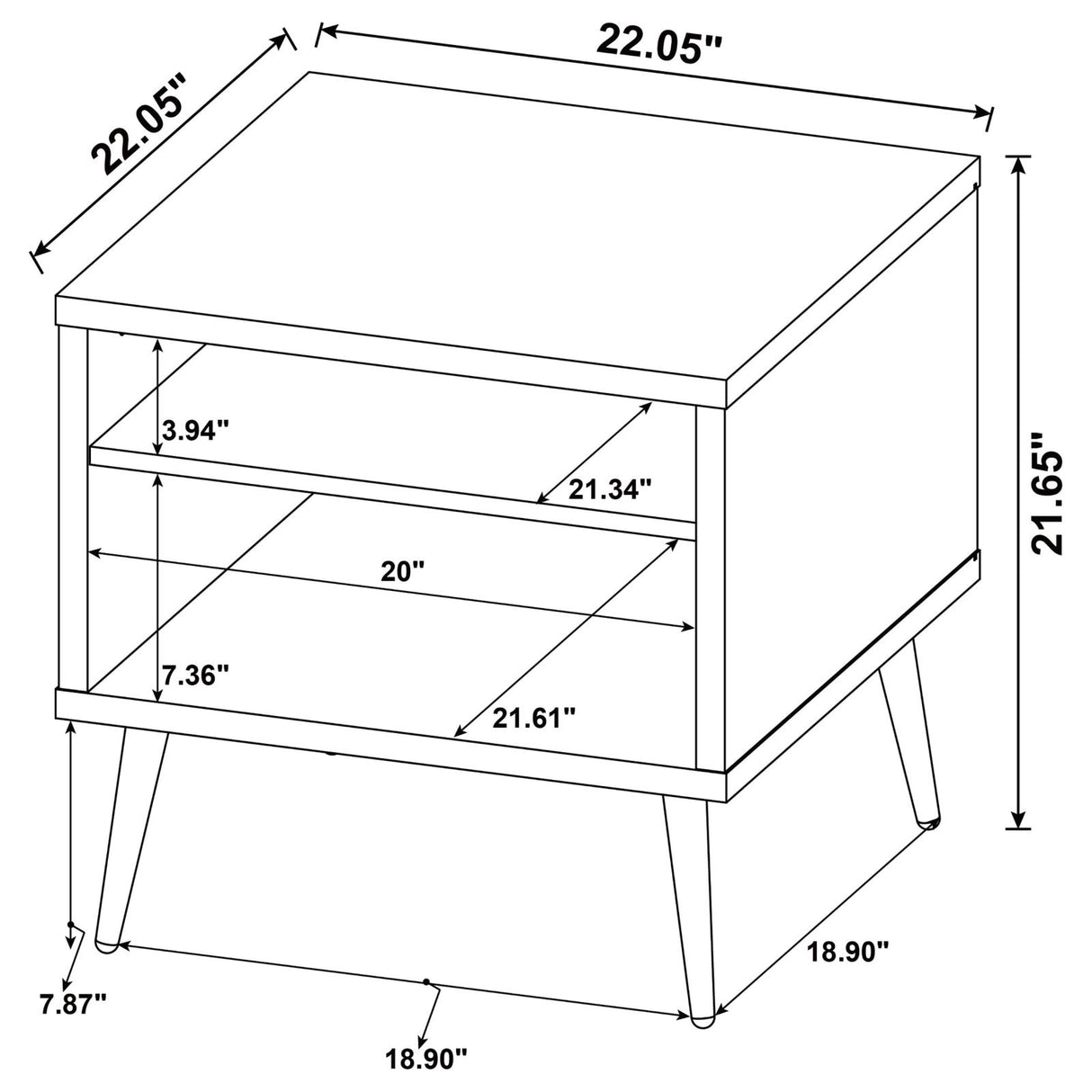 Welsh Square Engineered Wood End Table With Shelf Antique Pine and Grey from Coaster - Luna Furniture