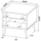 Welsh Square Engineered Wood End Table With Shelf Antique Pine and Grey from Coaster - Luna Furniture