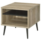 Welsh Square Engineered Wood End Table With Shelf Antique Pine and Grey from Coaster - Luna Furniture