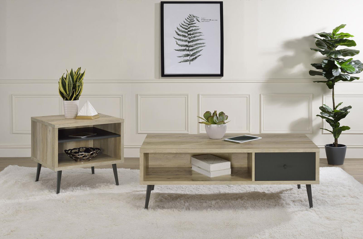 Welsh1-drawer Rectangular Engineered Wood Coffee Table With Storage Shelf Antique Pine and Grey from Coaster - Luna Furniture