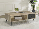 Welsh1-drawer Rectangular Engineered Wood Coffee Table With Storage Shelf Antique Pine and Grey from Coaster - Luna Furniture