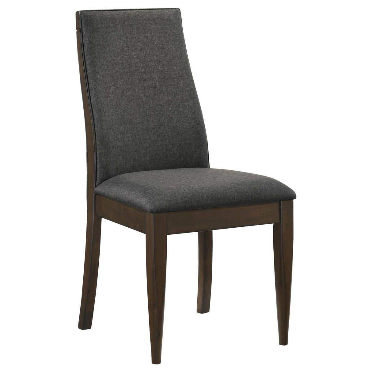 Wes Upholstered Side Chair (Set of 2) Gray/Dark Walnut from Coaster - Luna Furniture