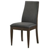 Wes Upholstered Side Chair (Set of 2) Gray/Dark Walnut from Coaster - Luna Furniture