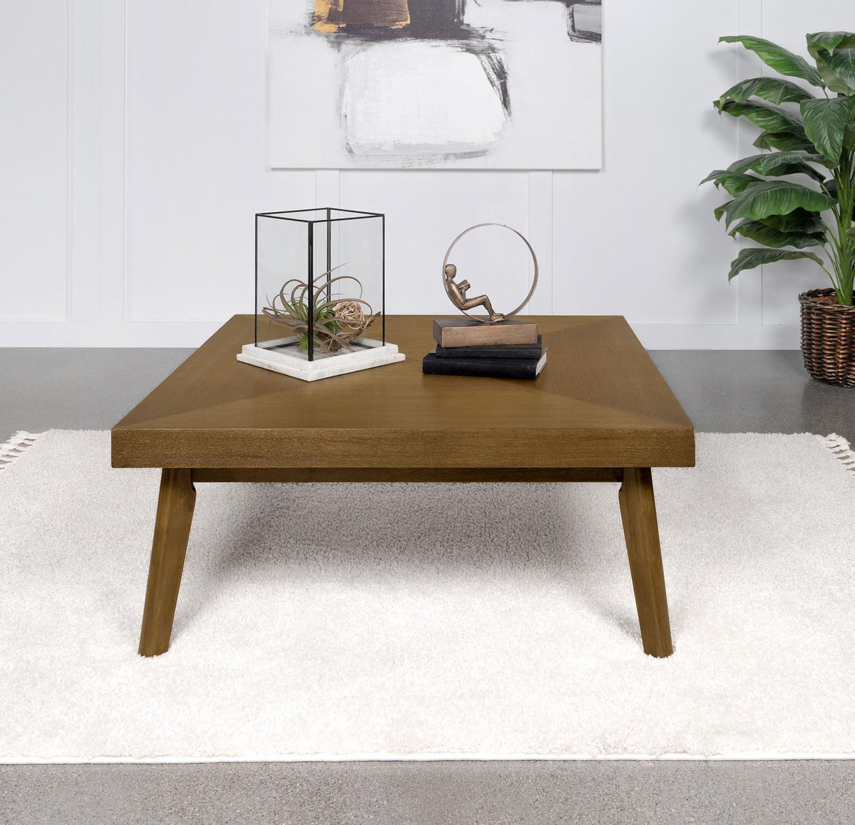 Westerly Square Wood Coffee Table with Diamond Parquet Walnut from Coaster - Luna Furniture