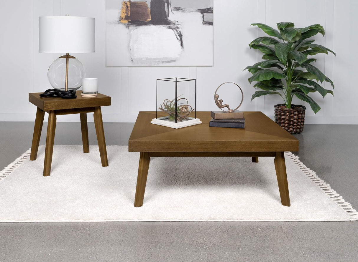 Westerly Square Wood Coffee Table with Diamond Parquet Walnut from Coaster - Luna Furniture