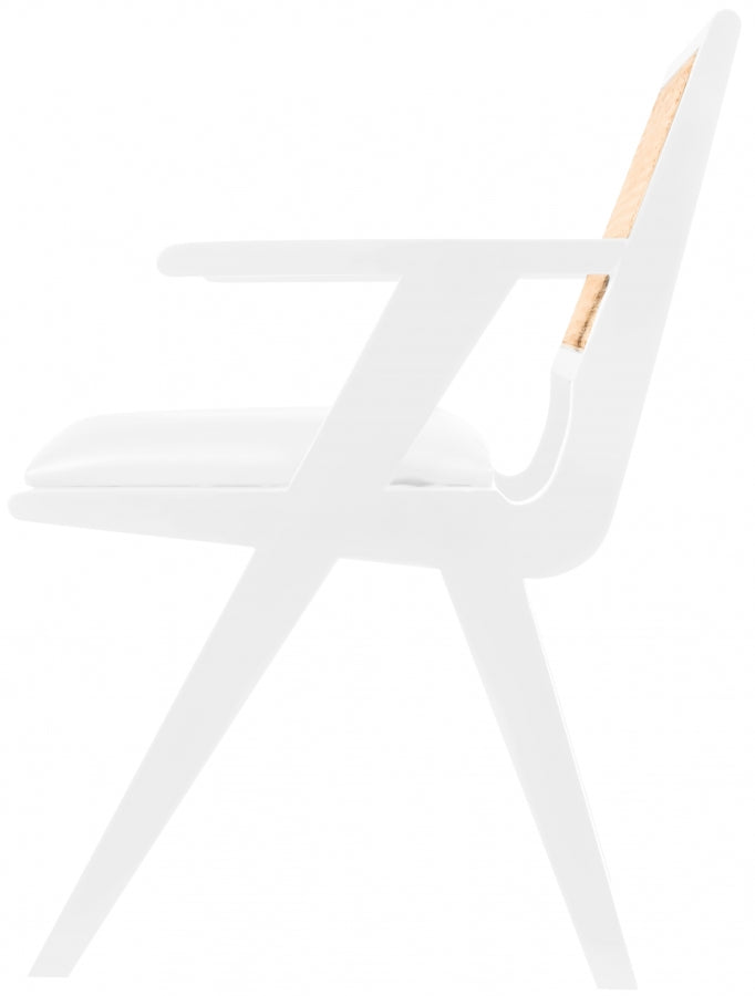 Abby White Arm Chair from Meridian - Luna Furniture