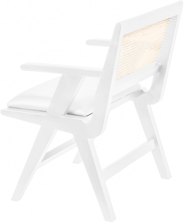 Abby White Arm Chair from Meridian - Luna Furniture