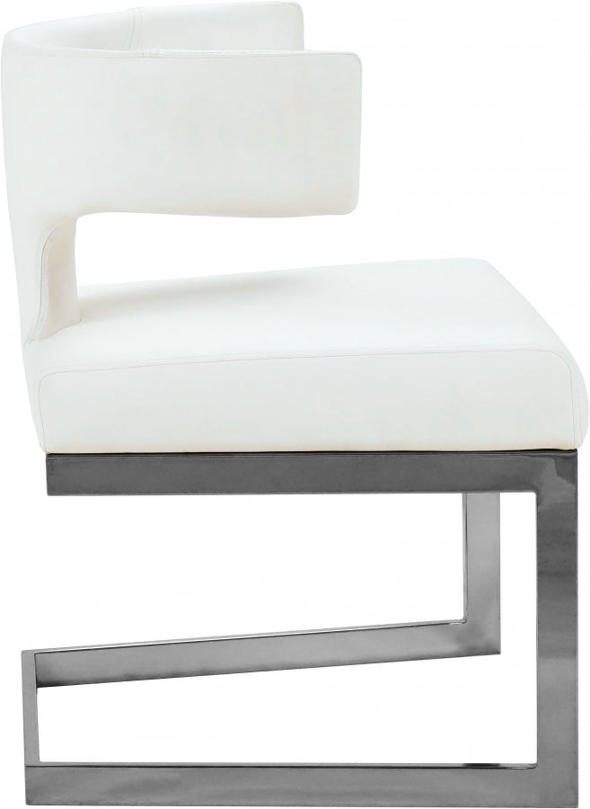 Alexandra White Faux Leather Dining Chair from Meridian - Luna Furniture