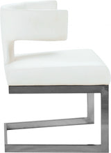 Alexandra White Faux Leather Dining Chair from Meridian - Luna Furniture