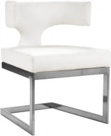 Alexandra White Faux Leather Dining Chair from Meridian - Luna Furniture