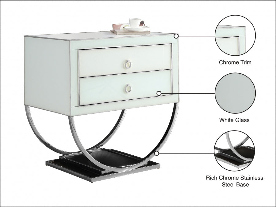 Alyssa White Side Table from Meridian - Luna Furniture