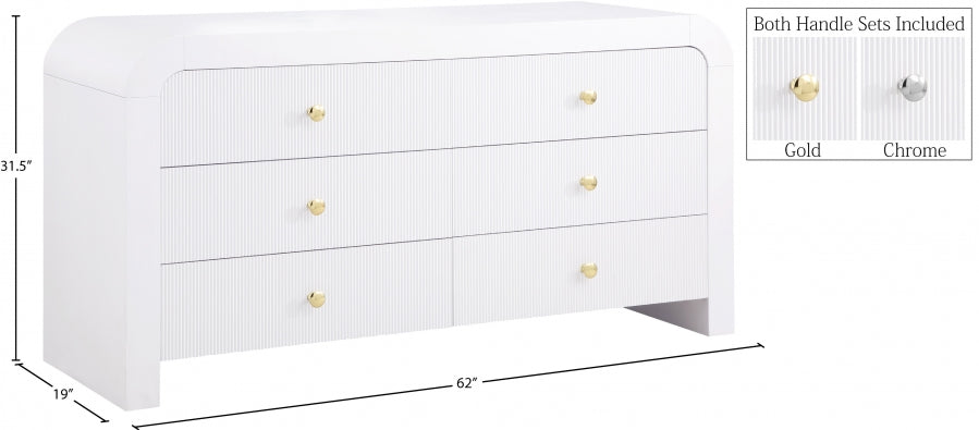 Artisto White Dresser from Meridian - Luna Furniture