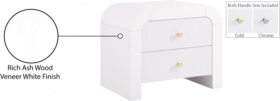 Artisto White Nightstand from Meridian - Luna Furniture