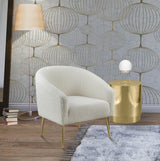 Barlow White Faux Fur Chair from Meridian - Luna Furniture